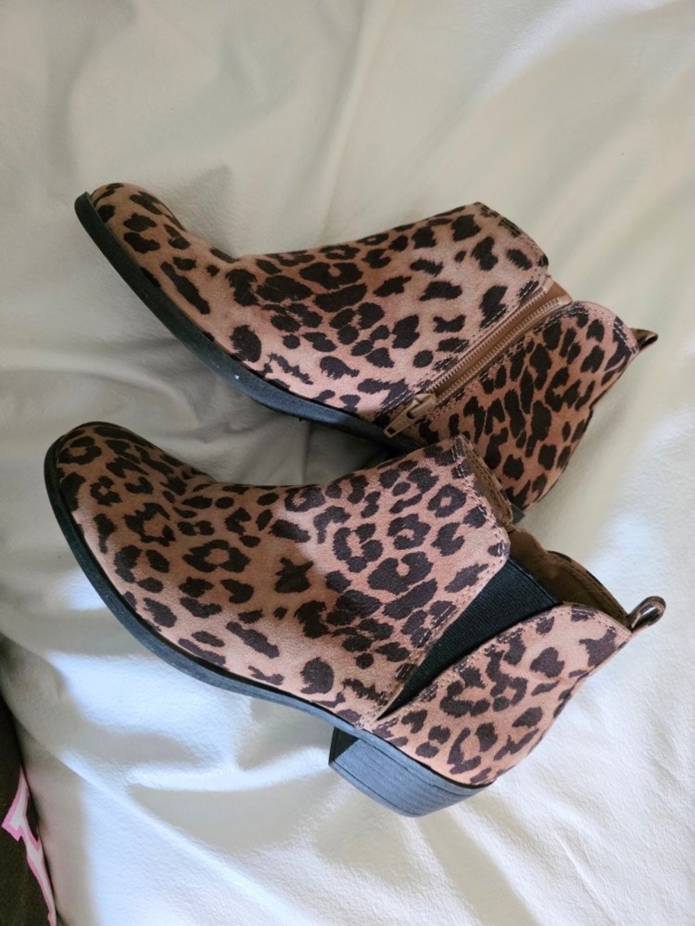 SO Leopard Print Ankle Booties - Brown/Black